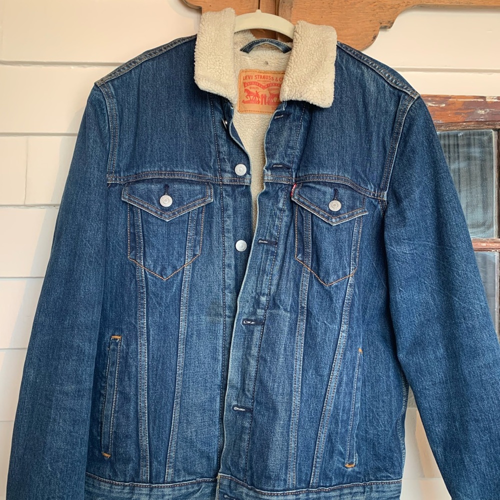 Levi's Men's Sherpa Lined Blue Denim Jacket